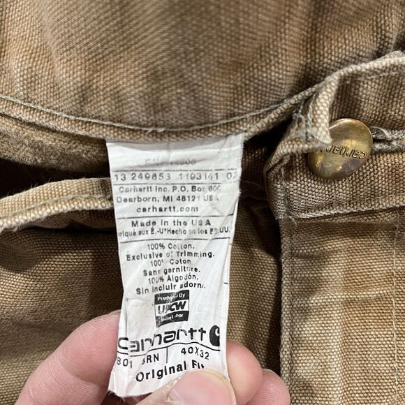 Carhartt B01 BRN Pants 37x30* Double Knee Carpenter Thrashed Distressed VTG USA - Picture 3 of 16